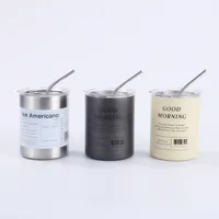 304 Stainless Steel Ice American Office Household Coffee Cup Double-Layer Vacuum Straw Straight Convenient Vacuum Cup main image 2