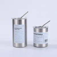 304 Stainless Steel Ice American Office Household Coffee Cup Double-Layer Vacuum Straw Straight Convenient Vacuum Cup main image 1
