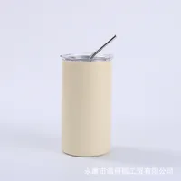 304 Stainless Steel Ice American Office Household Coffee Cup Double-Layer Vacuum Straw Straight Convenient Vacuum Cup sku image 4