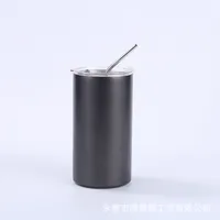 304 Stainless Steel Ice American Office Household Coffee Cup Double-Layer Vacuum Straw Straight Convenient Vacuum Cup sku image 5
