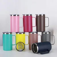 Cross-Border 12oz14oz Mug With Handle Vacuum Double-Layerd Stainless Steel Insulation Mug Office Mini Business Cup main image 1