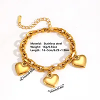Elegant Lady Streetwear Heart Shape Titanium Steel 18K Gold Plated Women's Bracelets main image 7