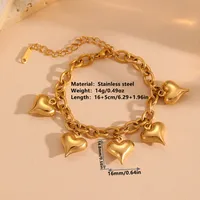 Elegant Lady Streetwear Heart Shape Titanium Steel 18K Gold Plated Women's Bracelets main image 6