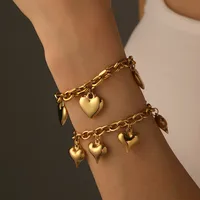 Elegant Lady Streetwear Heart Shape Titanium Steel 18K Gold Plated Women's Bracelets main image 1