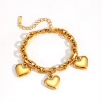 Elegant Lady Streetwear Heart Shape Titanium Steel 18K Gold Plated Women's Bracelets main image 4