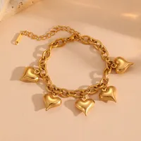 Elegant Lady Streetwear Heart Shape Titanium Steel 18K Gold Plated Women's Bracelets main image 3