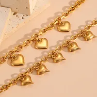Elegant Lady Streetwear Heart Shape Titanium Steel 18K Gold Plated Women's Bracelets main image 5