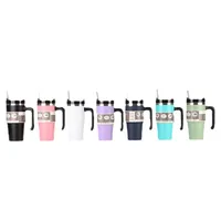 Cross-Border 20oz30oz Handle Cup Heat And Cold Insulation Large Ice Cup Straw Style Car Coffee Cup Factory Wholesale main image 3