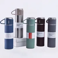 New Gift Box Double Layer Vacuum Stainless Steel Vacuum Cup One Cup Three Lid Holiday Gift Customization Cup Set main image 1