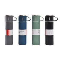 New Gift Box Double Layer Vacuum Stainless Steel Vacuum Cup One Cup Three Lid Holiday Gift Customization Cup Set main image 4