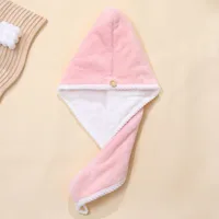 Double Coral Fleece Shower Cap Hair Dryer Cap Women's Thick Strong Absorbent Quick-Drying Hair Wrap Hair Towel Hair Cap Wholesale main image 2