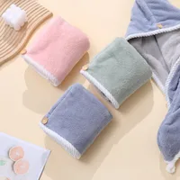 Double Coral Fleece Shower Cap Hair Dryer Cap Women's Thick Strong Absorbent Quick-Drying Hair Wrap Hair Towel Hair Cap Wholesale main image 5
