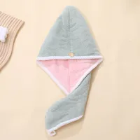 Double Coral Fleece Shower Cap Hair Dryer Cap Women's Thick Strong Absorbent Quick-Drying Hair Wrap Hair Towel Hair Cap Wholesale sku image 3