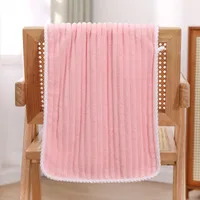Coral Fleece Striped Towel Absorbent Soft Skin-Friendly Breathable Face Cloth Face Towel Solid Color Towel Absorbent Than Pure Cotton sku image 3