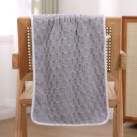 Coral Fleece Striped Towel Absorbent Soft Skin-Friendly Breathable Face Cloth Face Towel Solid Color Towel Absorbent Than Pure Cotton sku image 7