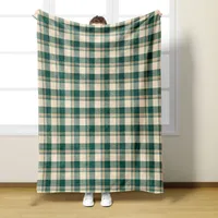 Custom Plaid Flannel Blanket Office Lunch Break Sleeping Blanket Thickening Trendy Printed Cover Blanket Customizable Logo sku image 1
