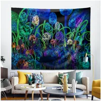 Cross-Border Luminous Mushroom Forest Tapestry Home Decorative Hanging Cloth Tapestry Background Wall Hanging Cloth Background Fabric main image 1