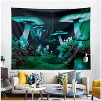 Cross-Border Luminous Mushroom Forest Tapestry Home Decorative Hanging Cloth Tapestry Background Wall Hanging Cloth Background Fabric main image 3