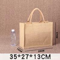 Jute Sack Butterfly Bone Bat MUJI Linen Bag Printed Logo Blank Stitching DIY Jute Tote Bag sku image 6