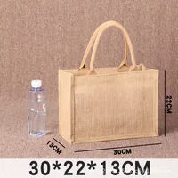 Jute Sack Butterfly Bone Bat MUJI Linen Bag Printed Logo Blank Stitching DIY Jute Tote Bag sku image 3