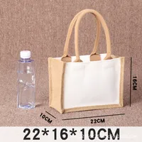 Jute Sack Butterfly Bone Bat MUJI Linen Bag Printed Logo Blank Stitching DIY Jute Tote Bag sku image 2