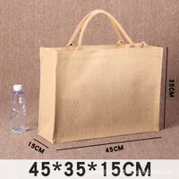 Jute Sack Butterfly Bone Bat MUJI Linen Bag Printed Logo Blank Stitching DIY Jute Tote Bag sku image 10