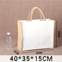 Jute Sack Butterfly Bone Bat MUJI Linen Bag Printed Logo Blank Stitching DIY Jute Tote Bag sku image 9