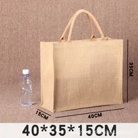 Jute Sack Butterfly Bone Bat MUJI Linen Bag Printed Logo Blank Stitching DIY Jute Tote Bag sku image 8
