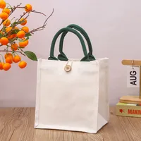 Canvas Bag In Stock MUJI Three-Dimensional Canvas Bag With Gift Float Enamelling Ribbon Portable Film Canvas Bag sku image 1