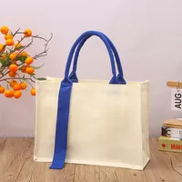 Canvas Bag In Stock MUJI Three-Dimensional Canvas Bag With Gift Float Enamelling Ribbon Portable Film Canvas Bag sku image 37