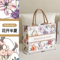 In Stock Three-Dimensional Pocket Custom Printed Logo Canvas Bag Custom Large Capacity Portable Cotton Shopping Bag Eco-friendly Bag Pattern sku image 5