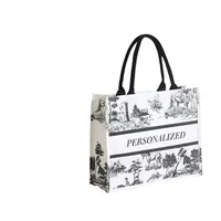 In Stock Three-Dimensional Pocket Custom Printed Logo Canvas Bag Custom Large Capacity Portable Cotton Shopping Bag Eco-friendly Bag Pattern main image 4