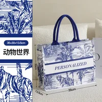 In Stock Three-Dimensional Pocket Custom Printed Logo Canvas Bag Custom Large Capacity Portable Cotton Shopping Bag Eco-friendly Bag Pattern sku image 4