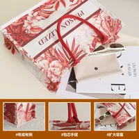 In Stock Three-Dimensional Pocket Custom Printed Logo Canvas Bag Custom Large Capacity Portable Cotton Shopping Bag Eco-friendly Bag Pattern main image 3