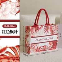 In Stock Three-Dimensional Pocket Custom Printed Logo Canvas Bag Custom Large Capacity Portable Cotton Shopping Bag Eco-friendly Bag Pattern sku image 2