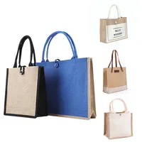 Linen Bag Customized Wholesale Coarse Linen Fine Linen Imitation Linen Film Customized Printing Logo Canvas Small Pocket Sack main image 1