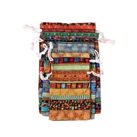 Cotton Drawstring Drawstring Bag Bronzing Cotton Four-Color Ethnic Style Drawstring Bag Ethnic Drawstring Gift Packaging Bag main image 2