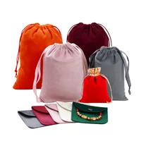 Black Flannel Pouch Pocket Drawstring Bundle Jewelry Package Bag Dustproof Storage Ornament Jewelry Flannel Bag Wholesale main image 1