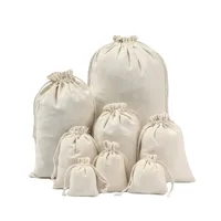 Blank Cotton Drawstring Bag Dustproof Storage Drawstring Rice Canvas Packaging Bag Portable Canvas Bag Customized Wholesale main image 1