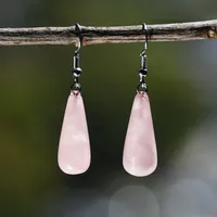 1 Pair Simple Style Water Droplets Alloy Natural Stone Drop Earrings sku image 3