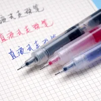 Large Capacity Straight-Liquid Quick-Drying Ballpoint Pen Wholesale Red Black Blue Student Gel Pen Signature Pen Custom Printing Lettering main image 3