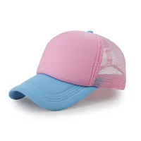 Color Matching Sponge Mesh Cap Printed Logo Advertising Cap Factory Wholesale Tourist Hat Parent-Child Sun-Poof Peaked Cap Baseball Cap main image 2