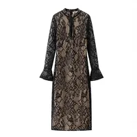 Women's Sheath Dress Elegant Round Neck Long Sleeve Solid Color Maxi Long Dress Holiday Daily Street sku image 5