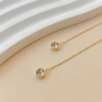 1 Pair Glam Luxurious Romantic Solid Color 304 Stainless Steel Threader Earrings main image 4