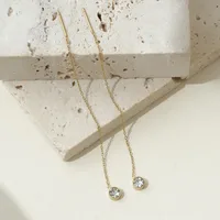 1 Pair Glam Luxurious Romantic Solid Color 304 Stainless Steel Threader Earrings main image 3