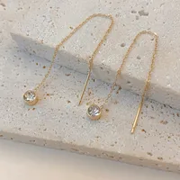 1 Pair Glam Luxurious Romantic Solid Color 304 Stainless Steel Threader Earrings main image 5