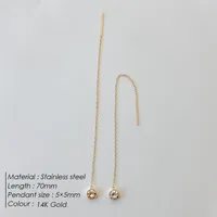 1 Pair Glam Luxurious Romantic Solid Color 304 Stainless Steel Threader Earrings sku image 1