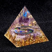 Retro Classic Style Pyramid Resin Epoxy Gravel Crystal Pyramid Decoration Artificial Decorations sku image 6