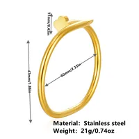 Vintage Style Solid Color 304 Stainless Steel Plating 18K Gold Plated Women's Bangle main image 2