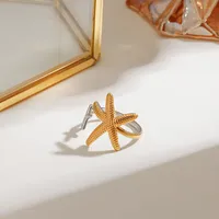 Basic Beach Simple Style Geometric Starfish 316 Stainless Steel  Women's Open Rings Rings main image 8